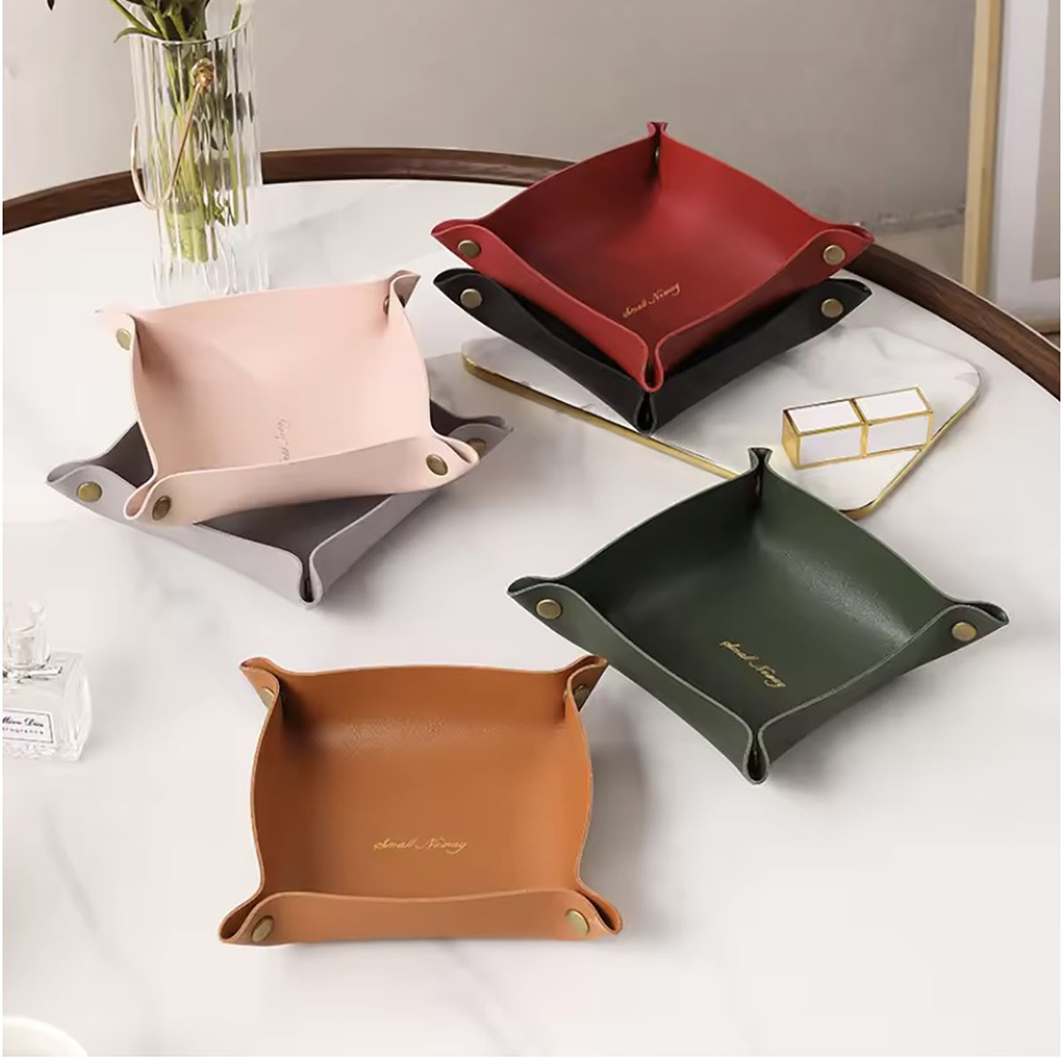 Men'S Accessories Drawer Organizer - 북유럽 스타일 가죽 스토리지 트레이 데스크탑