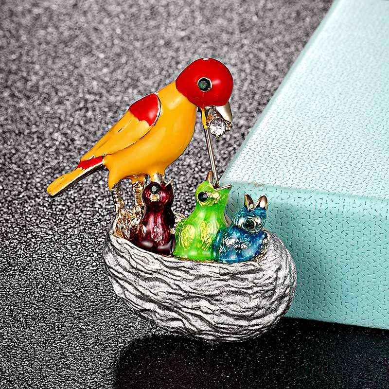 Men Accessories Bouquet - Zlxgirl 에나멜 버드 브로치 남성용 스테이트먼트