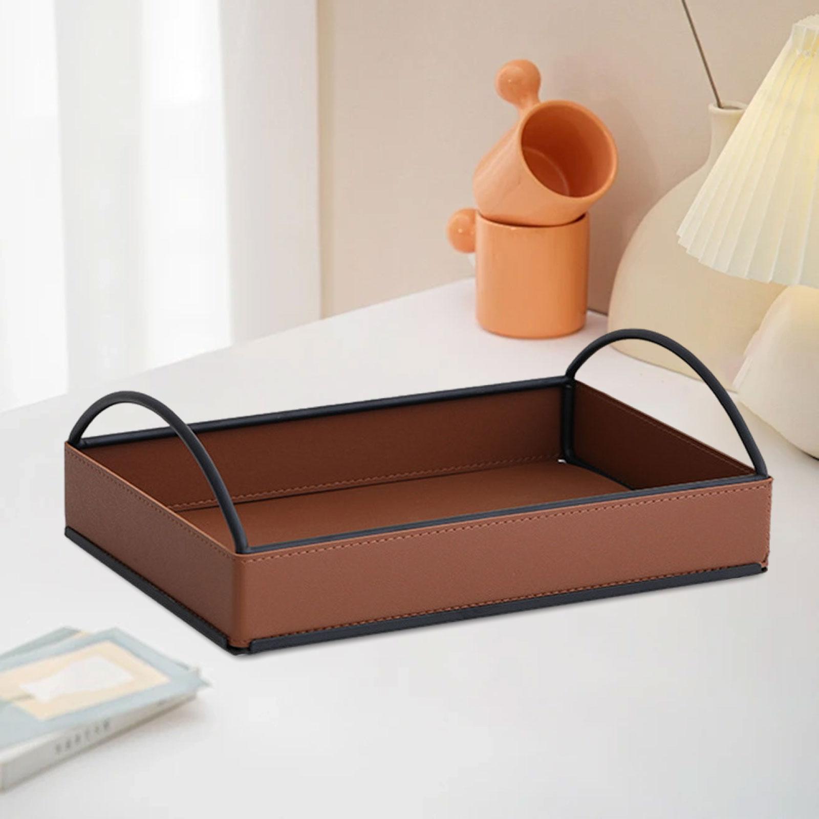 Men'S Accessories Organizer Tray - 현대적인 PU 가죽 바렛 트레이 데스크