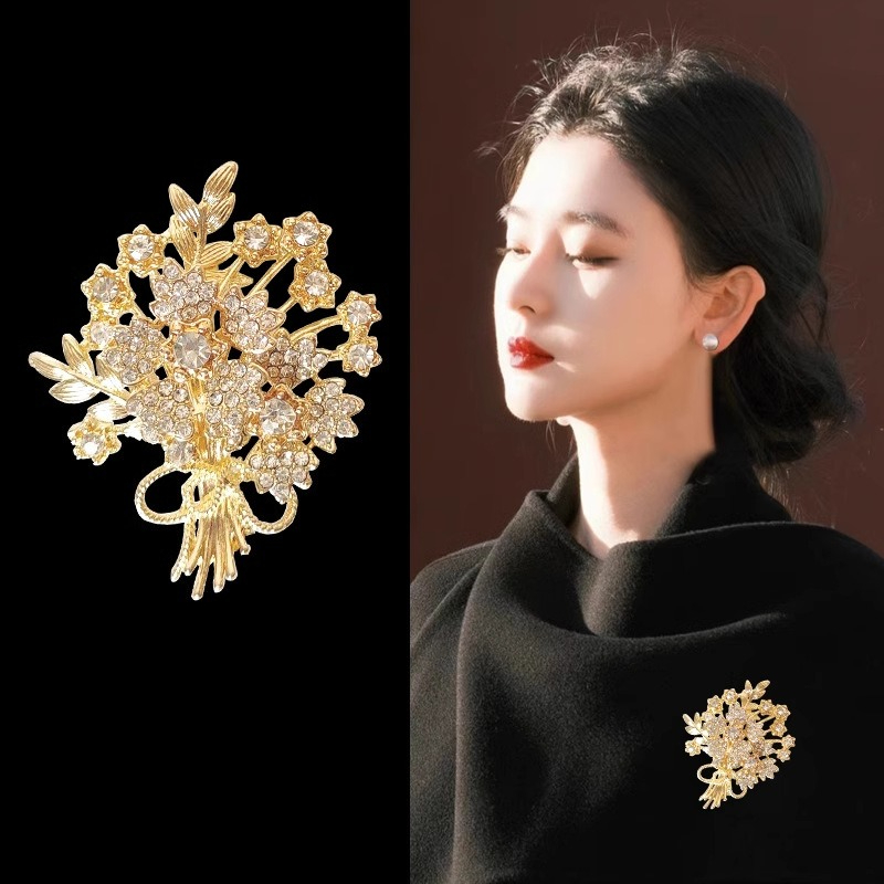 Men Accessories Bouquet - 여성 남성용 럭셔리 브로치 정교한 크리스탈