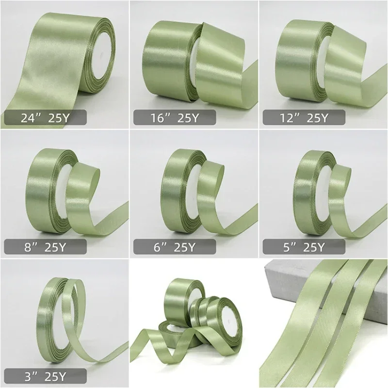 Men Accessories Bouquet - 25 야드 세이지 그린 리본 육군