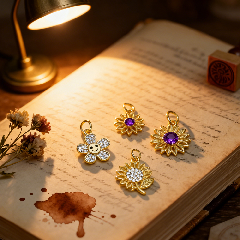 Men Accessories Bouquet - 3개 세트 펜던트 황동 지르콘 꽃다발