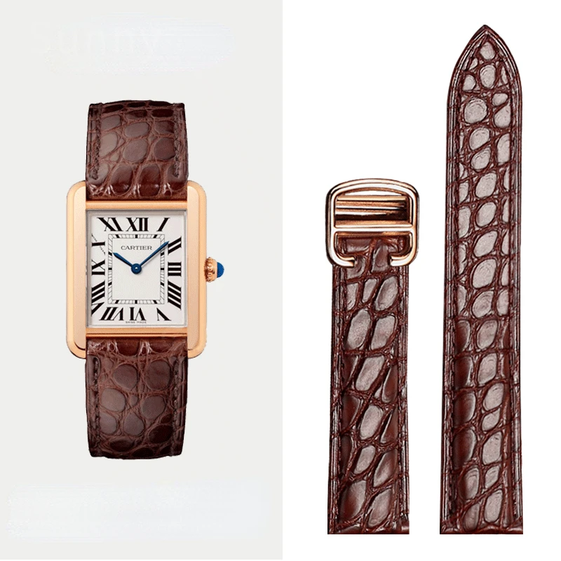Men'S Accessories London - 남성용 진짜 가죽 시계 스트랩, Cartier