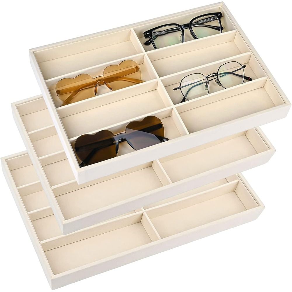 Men'S Accessories Organizer Tray - 베이지 그레이 선글라스 정리함, 쌓을 수