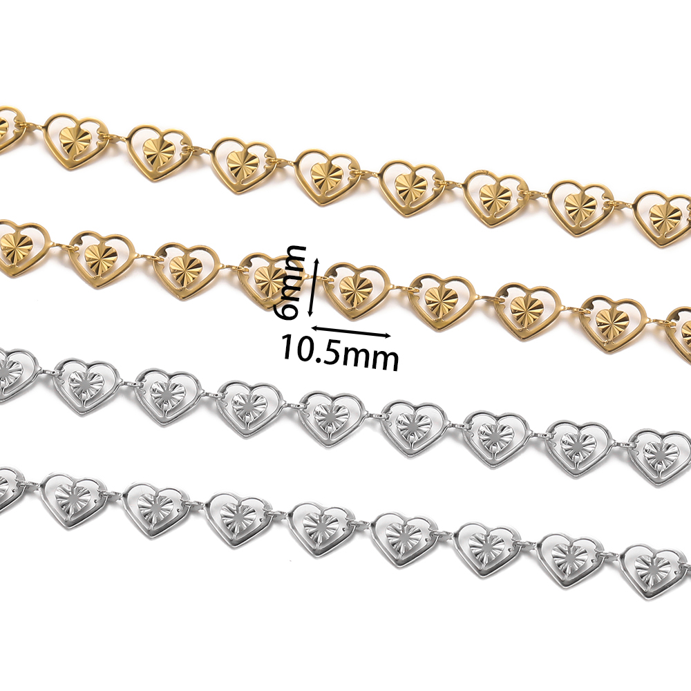 1 미터 스테인레스 스틸 더블 복숭아 하트 체인 쥬얼리 - Men Accessories Chain 리뷰 및 가격