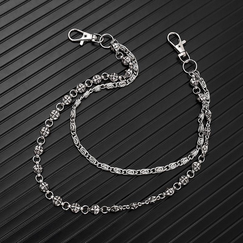 트렌디한 힙합 더블 레이어 청바지 체인(키체인 포함)  - Men Accessories Pk 리뷰 및 가격
