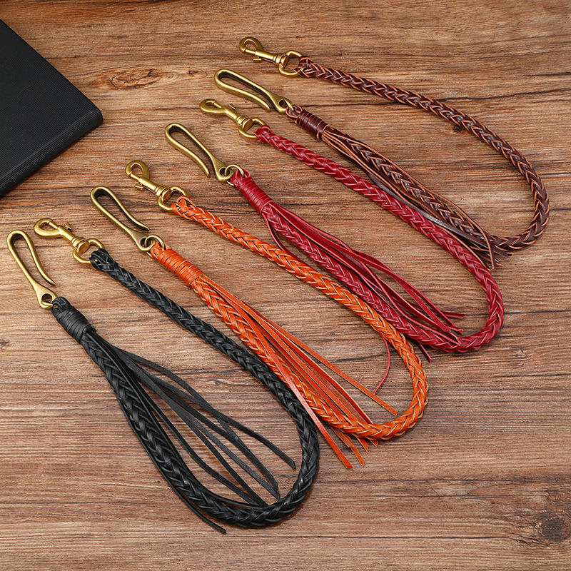 빈티지 가죽 태슬 청바지 체인 손으로 짠 허리 체인 힙 - Men Accessories Pk 리뷰 및 가격