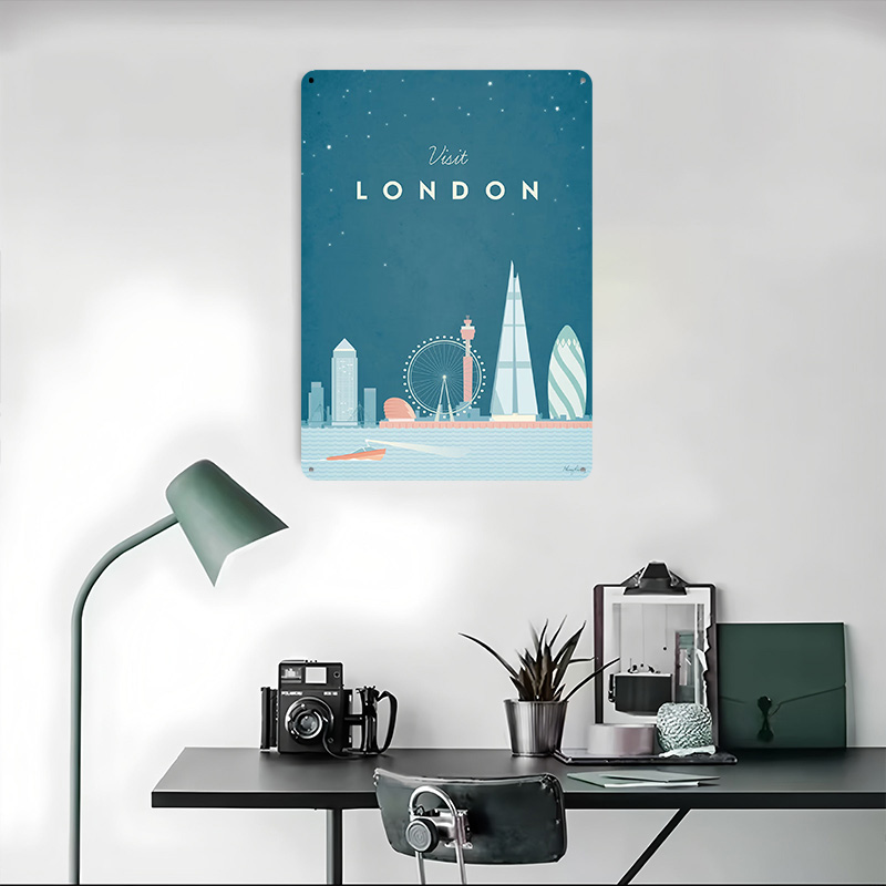 런던 메탈 포스터 맞춤형 벽 장식 레트로 빈티지 양철  - Men'S Accessories London 리뷰 및 가격