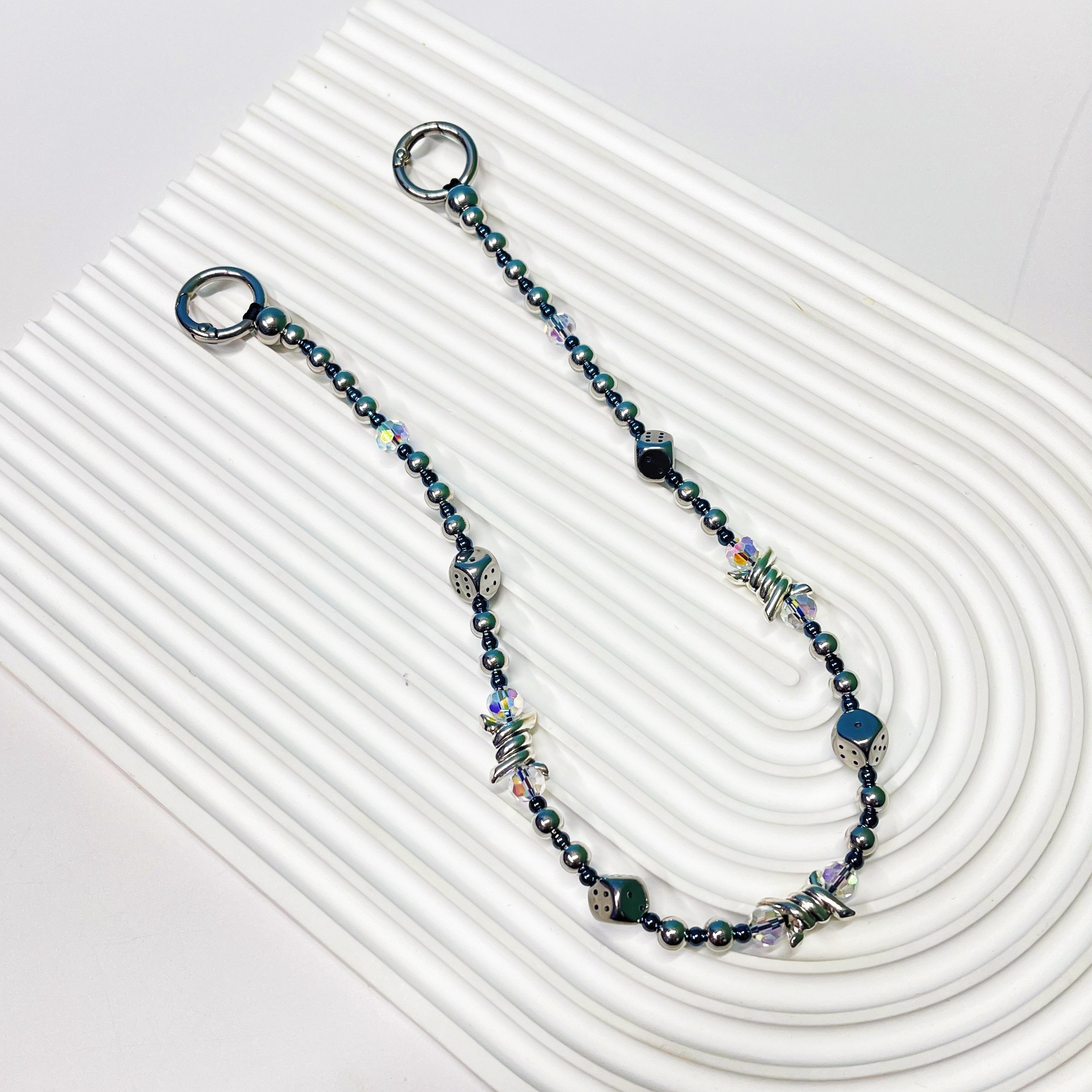 HERLOOK 쿨 펑크 다이스 메탈 비즈 백 체인 참  - Men Accessories Chain 리뷰 및 가격