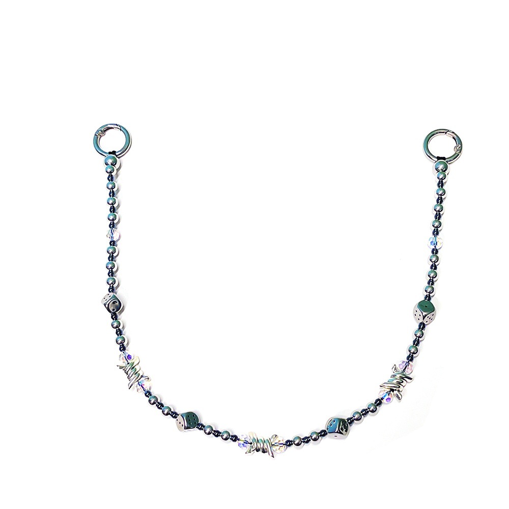 HERLOOK 쿨 펑크 다이스 메탈 비즈 백 체인 참  - Men Accessories Chain 리뷰 및 가격