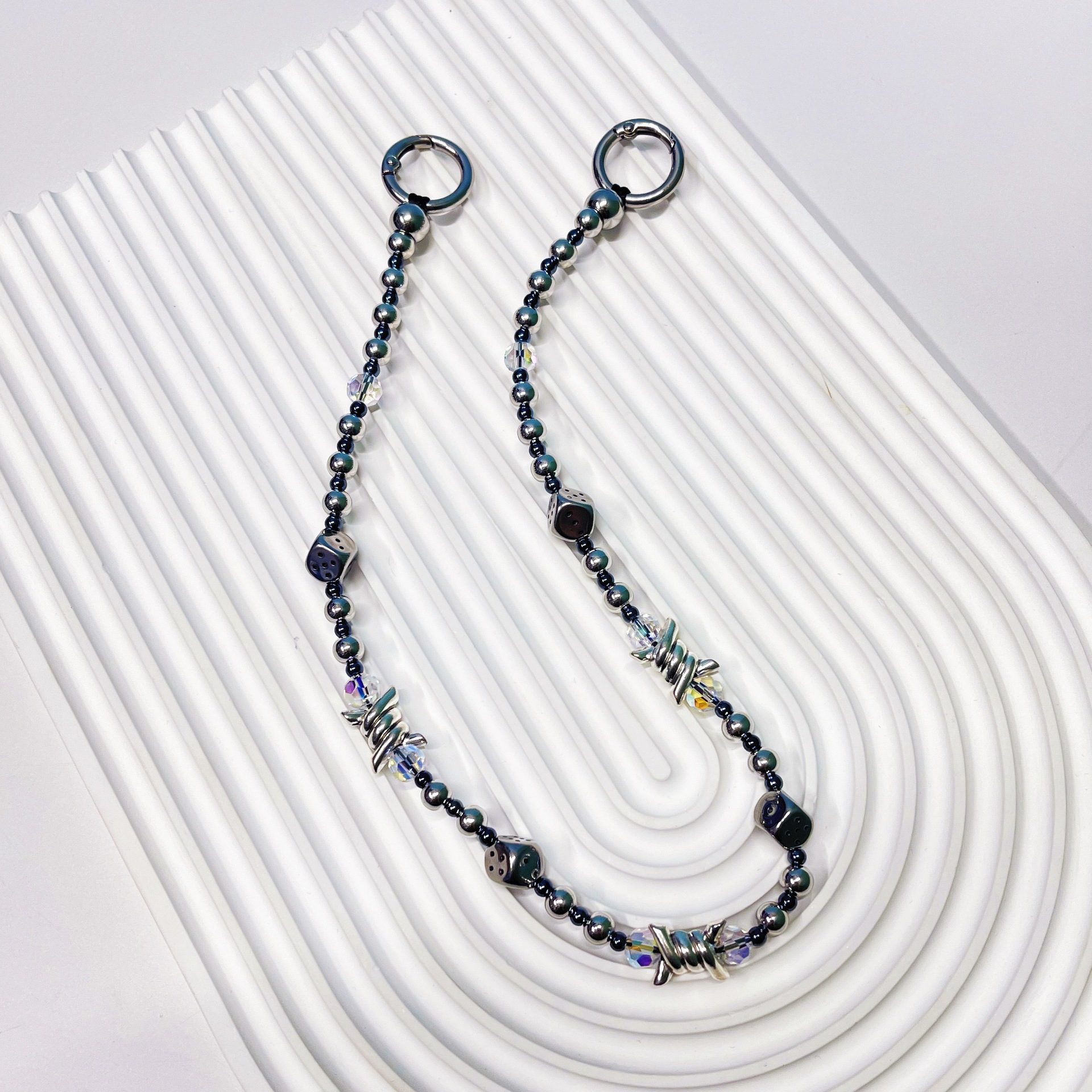 HERLOOK 쿨 펑크 다이스 메탈 비즈 백 체인 참  - Men Accessories Chain 리뷰 및 가격