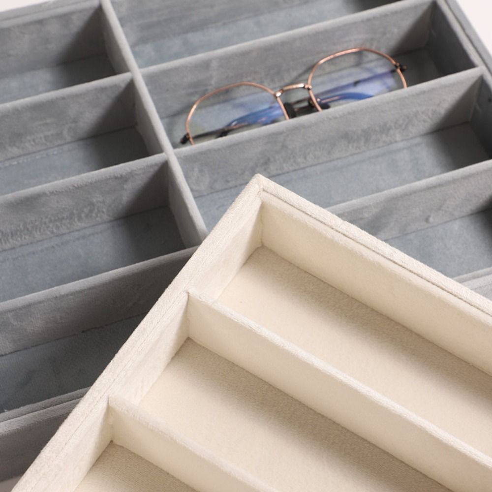 베이지 그레이 선글라스 정리함, 쌓을 수 있는 벨벳 안 - Men'S Accessories Organizer Tray 리뷰 및 가격