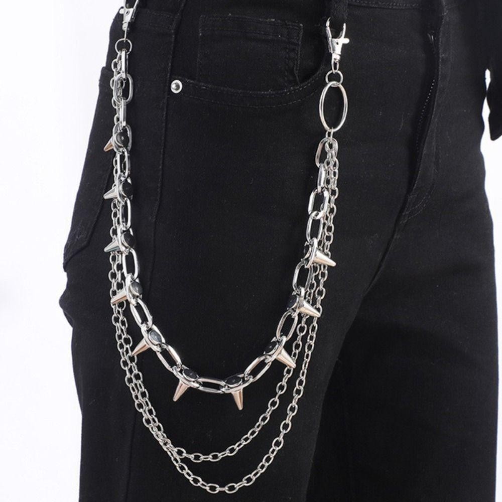 유니섹스 힙합 펑크 록 메탈 허리 체인 팬츠 키링 바지 - Men Accessories Chain 리뷰 및 가격