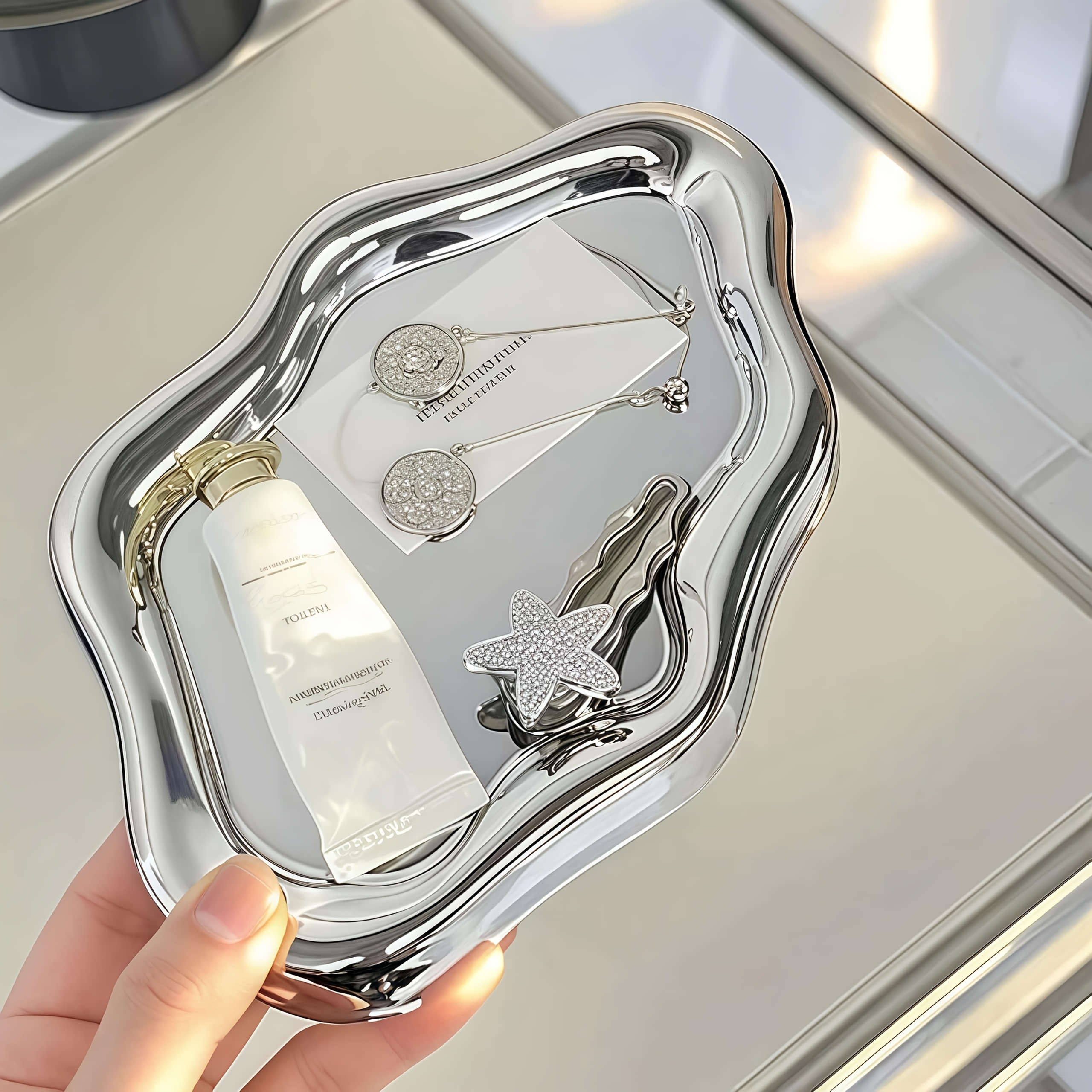 대형 보석함 1개 - 우아한 구름 모양의 육각형 디자인 - Men'S Accessories Organizer Tray 리뷰 및 가격