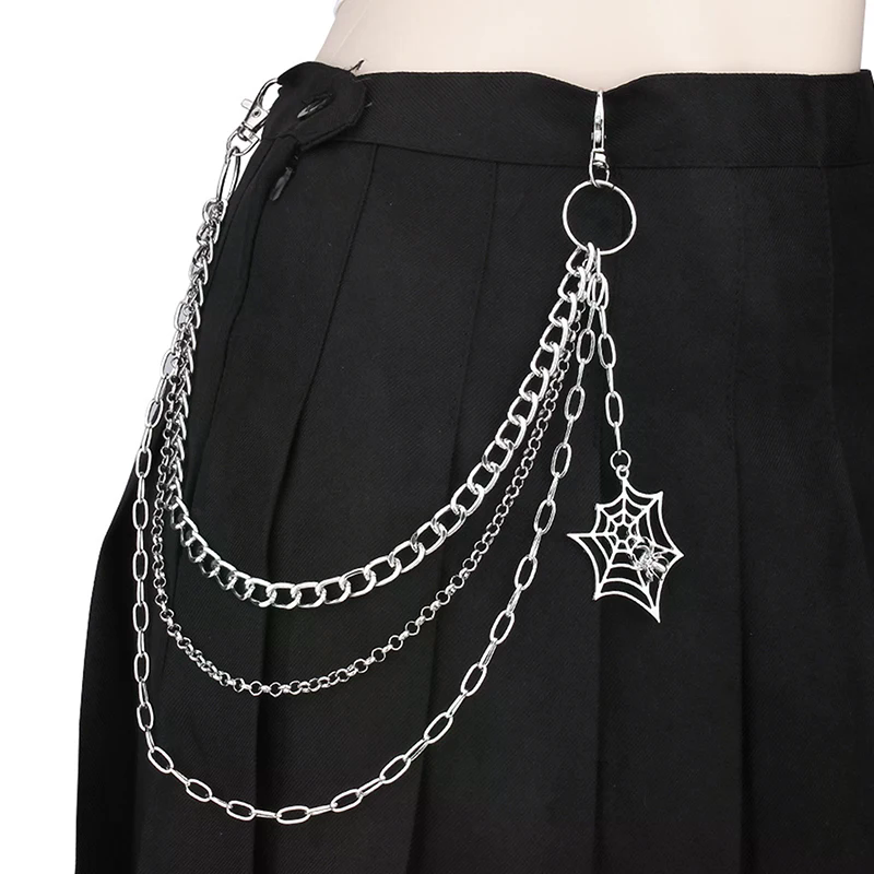 패션 펑크 메탈 팬츠 체인 힙합 허리 체인 거미줄 펜던 - Men Accessories Chain 리뷰 및 가격