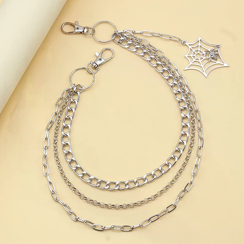 패션 펑크 메탈 팬츠 체인 힙합 허리 체인 거미줄 펜던 - Men Accessories Chain 리뷰 및 가격