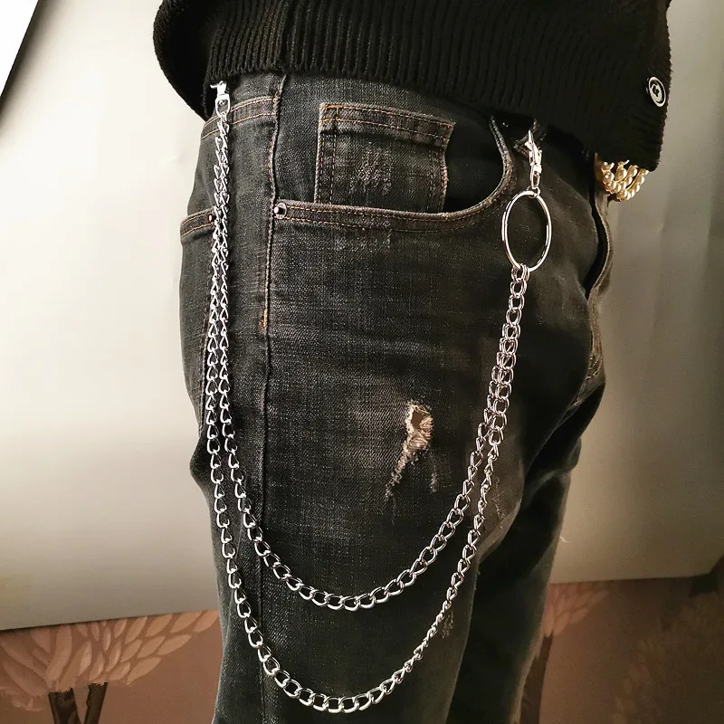 레이어 메탈 벨트 체인 펑크 훅 메탈 허리 지갑 키체인 - Men Accessories Chain 리뷰 및 가격