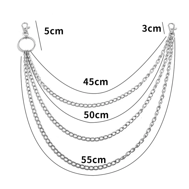 레이어 메탈 벨트 체인 펑크 훅 메탈 허리 지갑 키체인 - Men Accessories Chain 리뷰 및 가격
