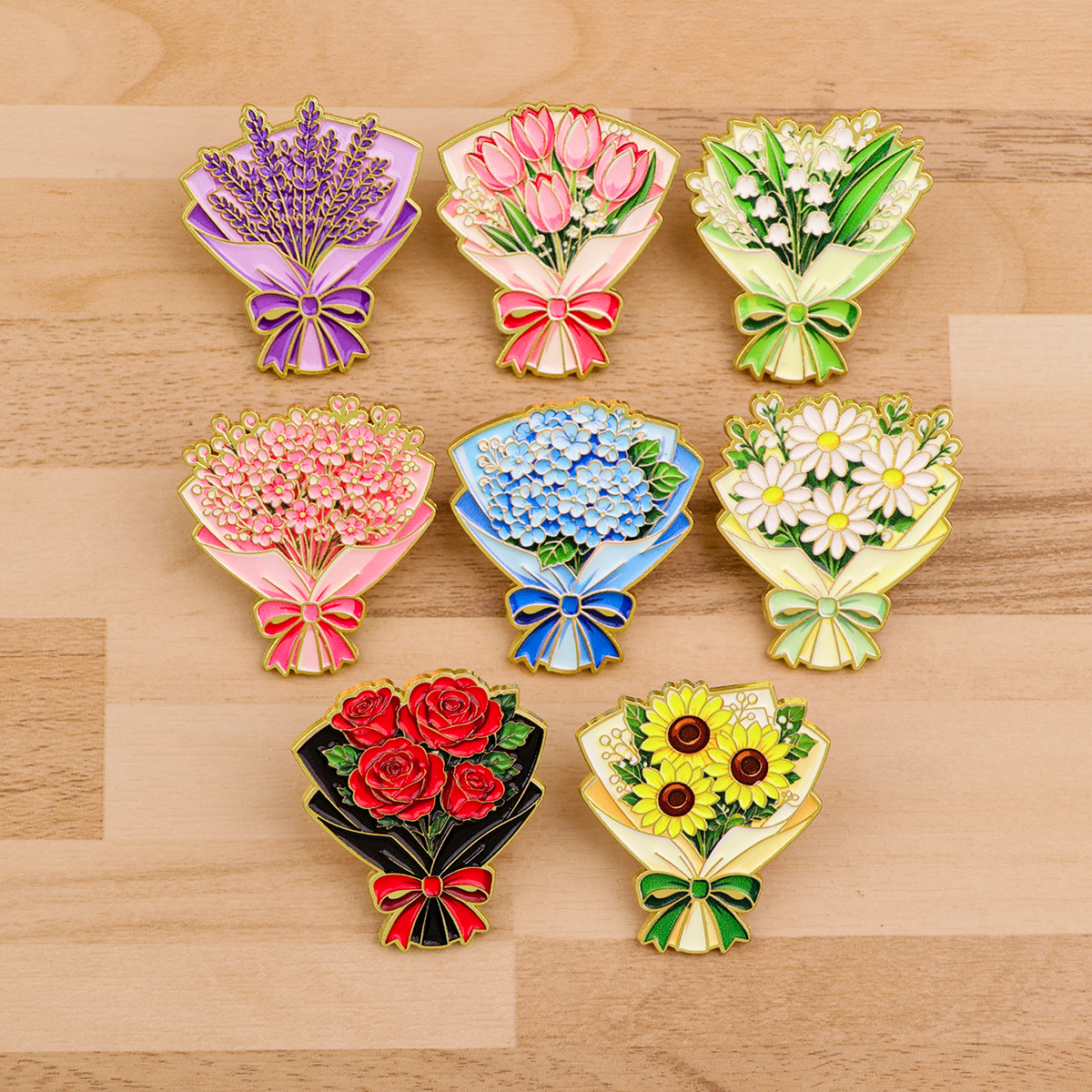 10pcs 꽃 꽃다발 에나멜 핀 세트 식물 애호가 브로 - Men Accessories Bouquet 리뷰 및 가격