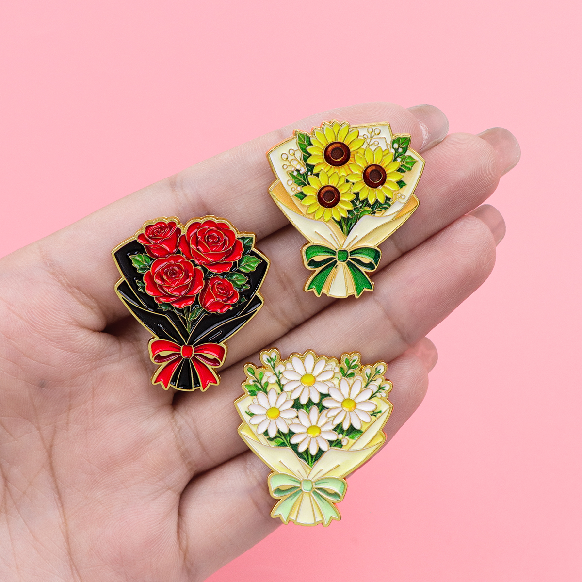 10pcs 꽃 꽃다발 에나멜 핀 세트 식물 애호가 브로 - Men Accessories Bouquet 리뷰 및 가격