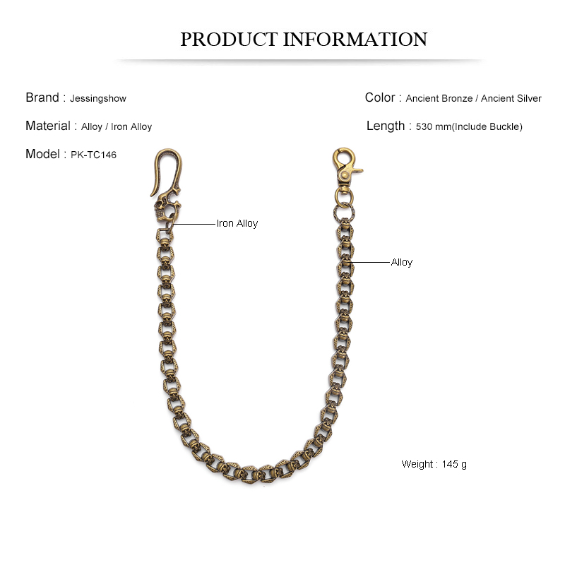 빈티지 펑크 고딕 메탈 해골 체인 남성용 패션 액세서리 - Men Accessories Pk 리뷰 및 가격