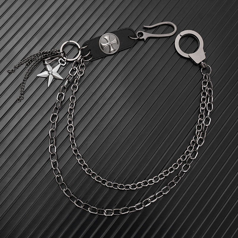 펑크 스틸 소가죽 키 체인 남녀공용, 스타 크로스 액세 - Men Accessories Pk 리뷰 및 가격
