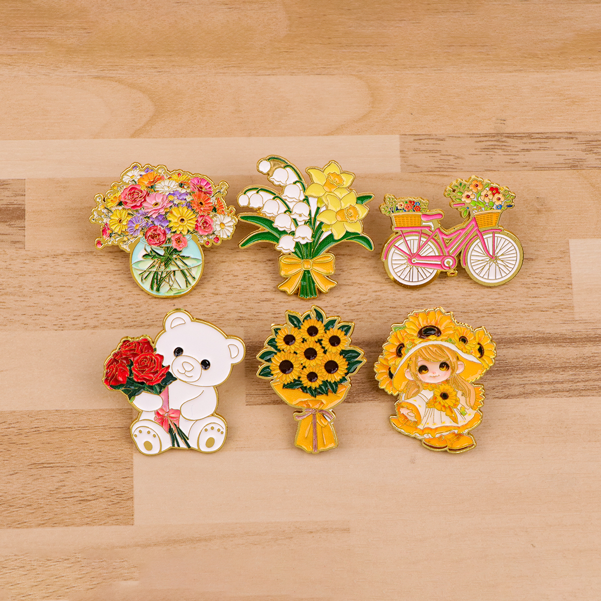 귀여운 꽃다발 남녀 공용 옷 브로치 부드러운 에나멜 핀 - Men Accessories Bouquet 리뷰 및 가격