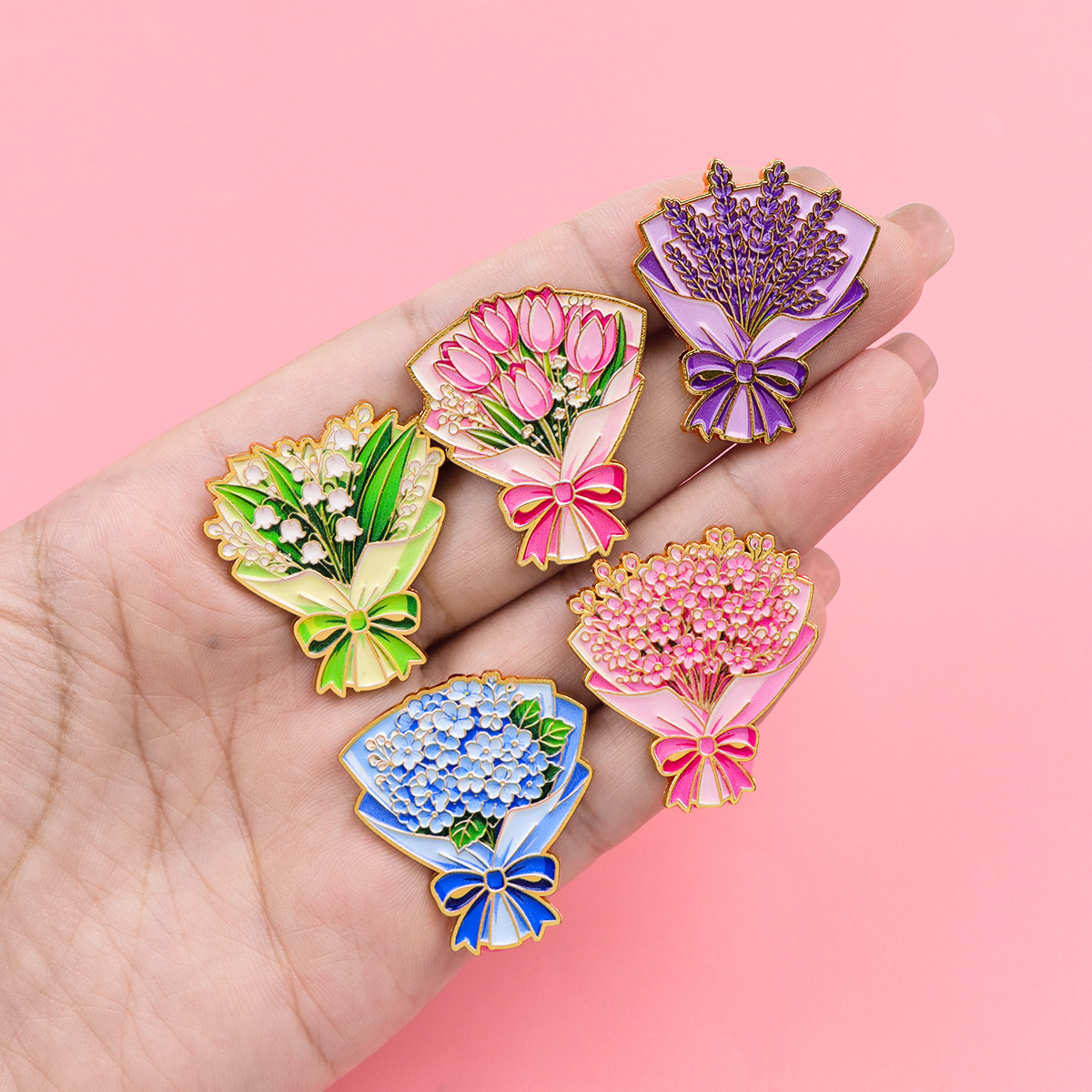 부케 컬렉션 의류용 브로치 소프트 에나멜 핀 여성 남성 - Men Accessories Bouquet 리뷰 및 가격