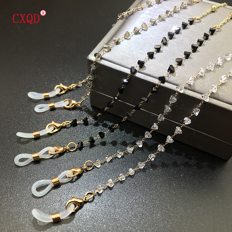 다채로운 삼각형 유리 구슬 마스크 선글라스 체인 안경  - Men Accessories Chain 리뷰 및 가격