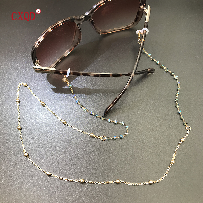 다채로운 삼각형 유리 구슬 마스크 선글라스 체인 안경  - Men Accessories Chain 리뷰 및 가격