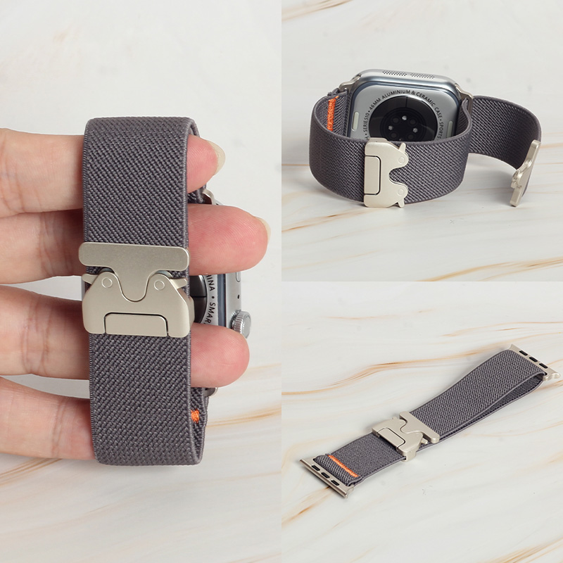 패션 오렌지 스티칭 탄성 나일론 스트랩 애플워치 시리즈 - Men Accessories Website 리뷰 및 가격