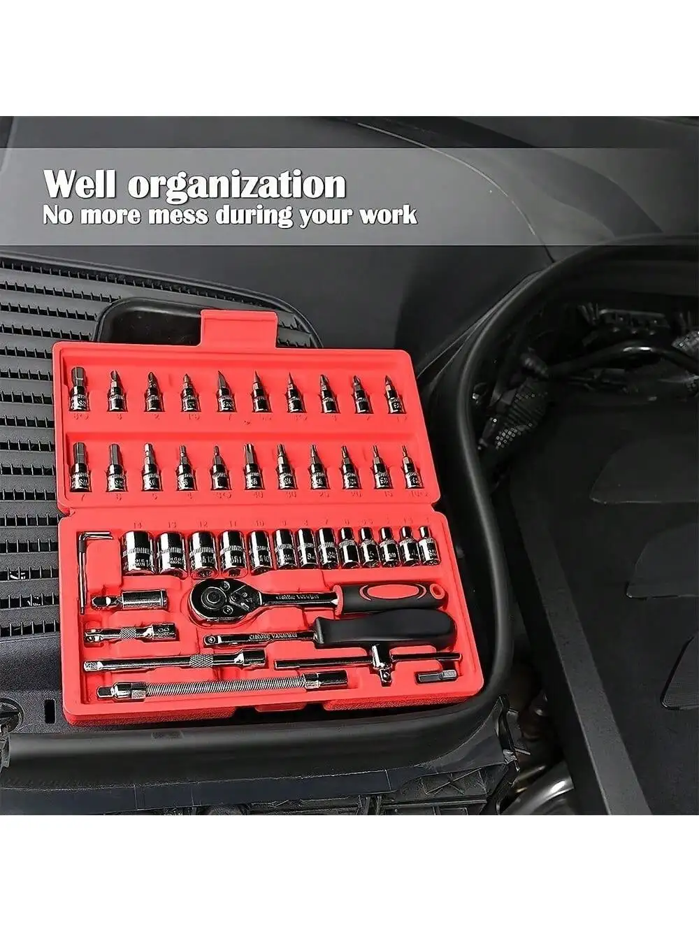 46피스 1/4인치 드라이브 소켓 래칫 렌치 세트, 소 - Men'S Accessories Drawer Organizer 리뷰 및 가격