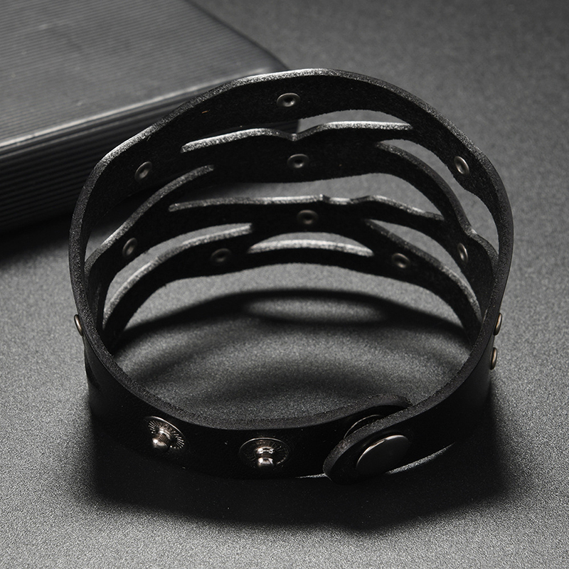 펑크 힙합 스타일 크리에이티브 할로우 와이드 커프 팔찌 - Men Accessories Pk 리뷰 및 가격