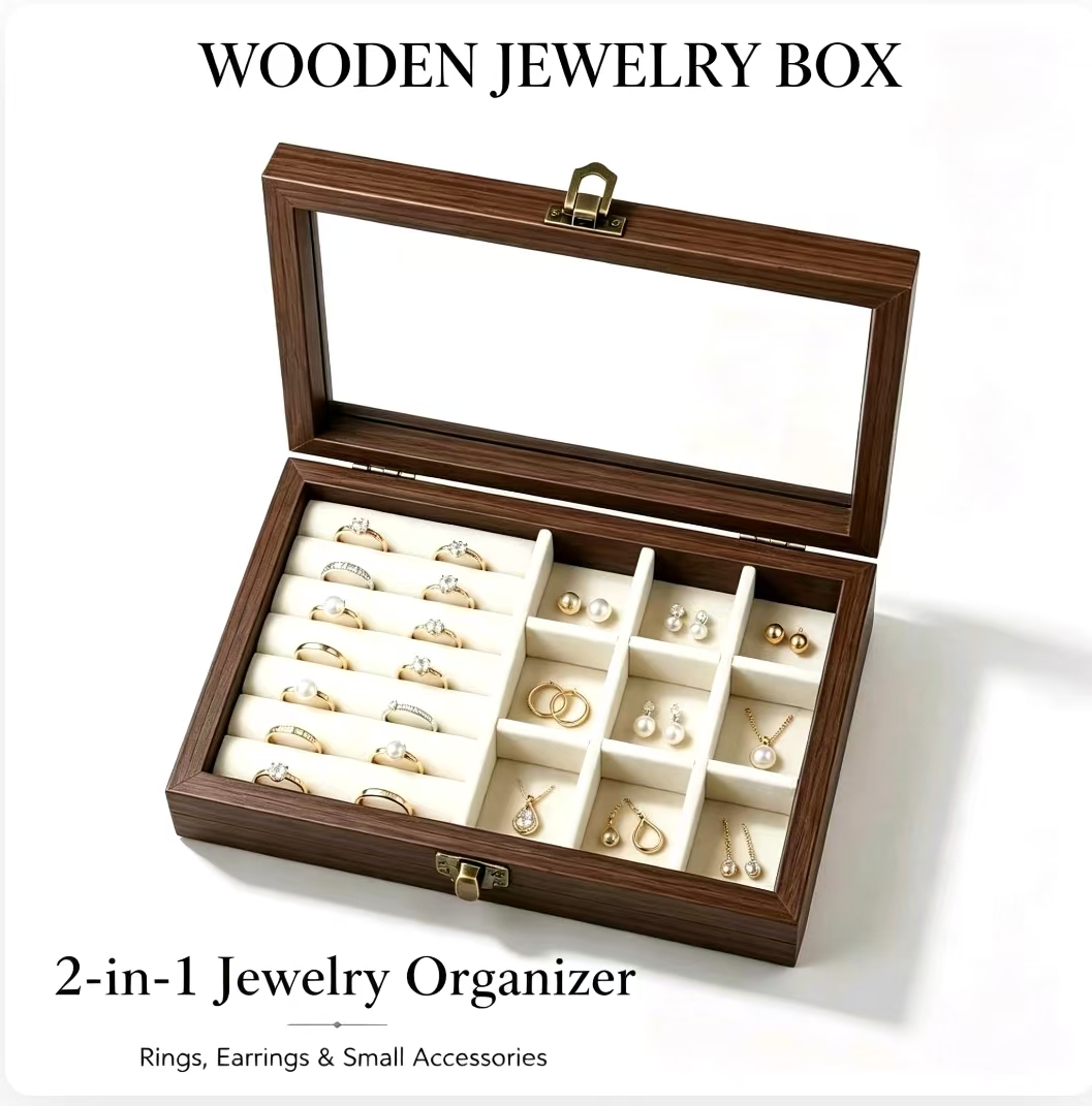침실용 월넛 패턴 벨벳 보석 정리함, 한국산 하드 보석 - Men'S Accessories Drawer Organizer 리뷰 및 가격