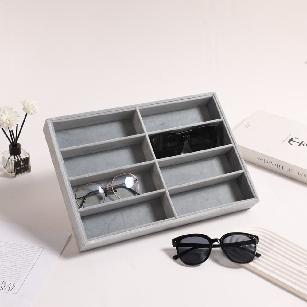 베이지 그레이 선글라스 정리함, 쌓을 수 있는 벨벳 안 - Men'S Accessories Organizer Tray 리뷰 및 가격