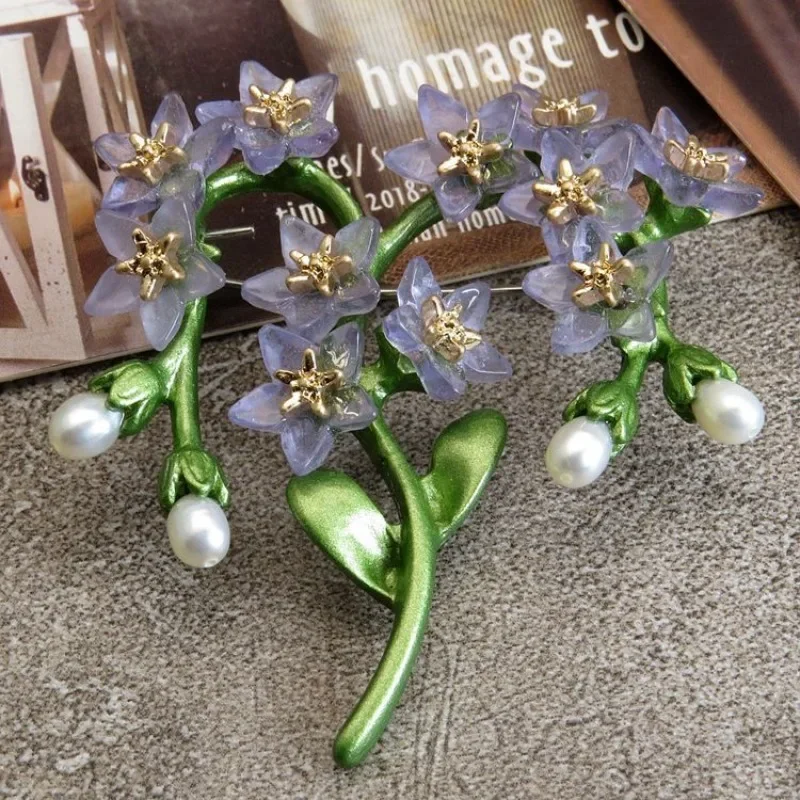 클래식 레트로 모조 진주 부케 브로치, 빈티지 아크릴  - Men Accessories Bouquet 리뷰 및 가격