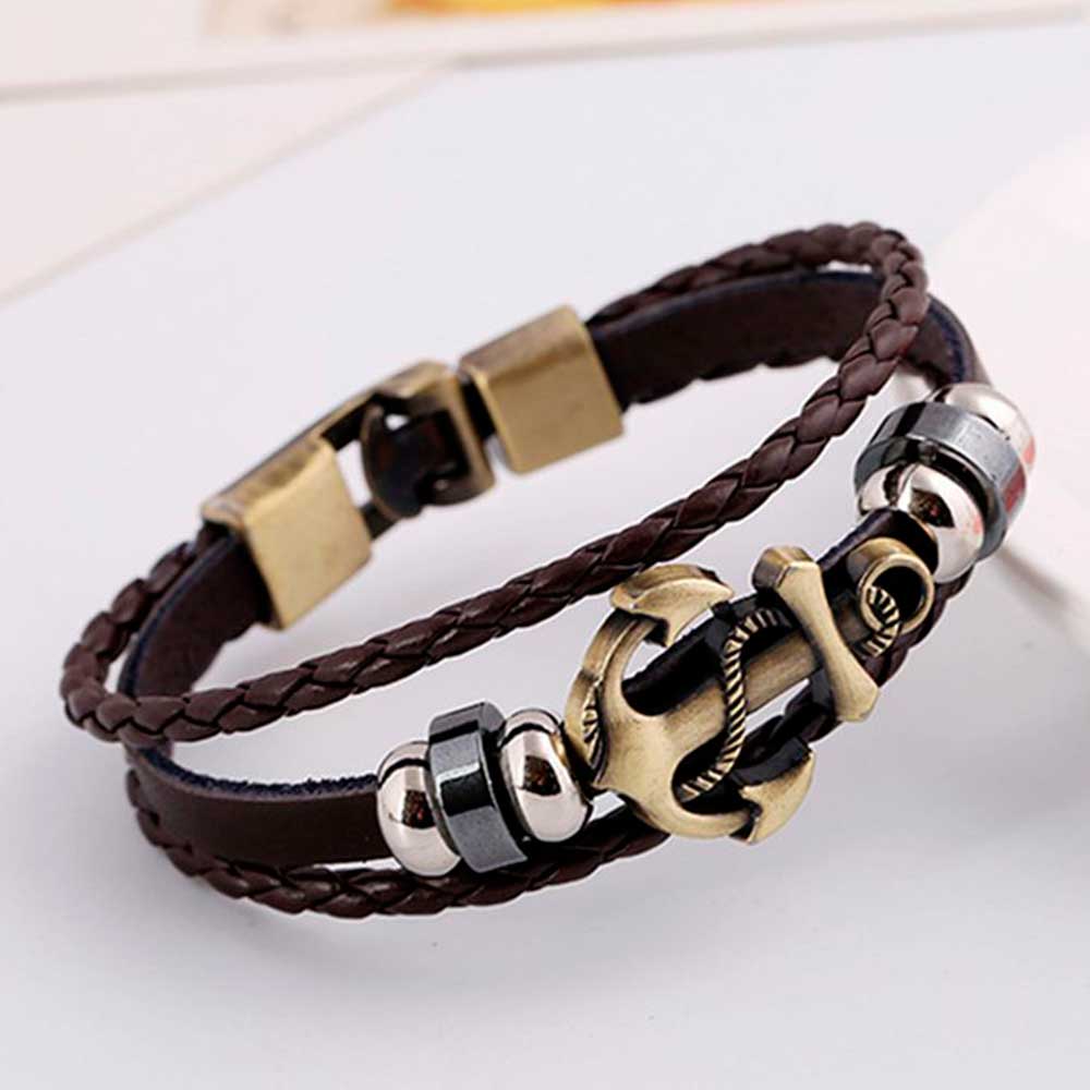 남성 및 여성용 멀티 레이어 빈티지 가죽 로프 팔찌,  - Men Accessories Pk 리뷰 및 가격