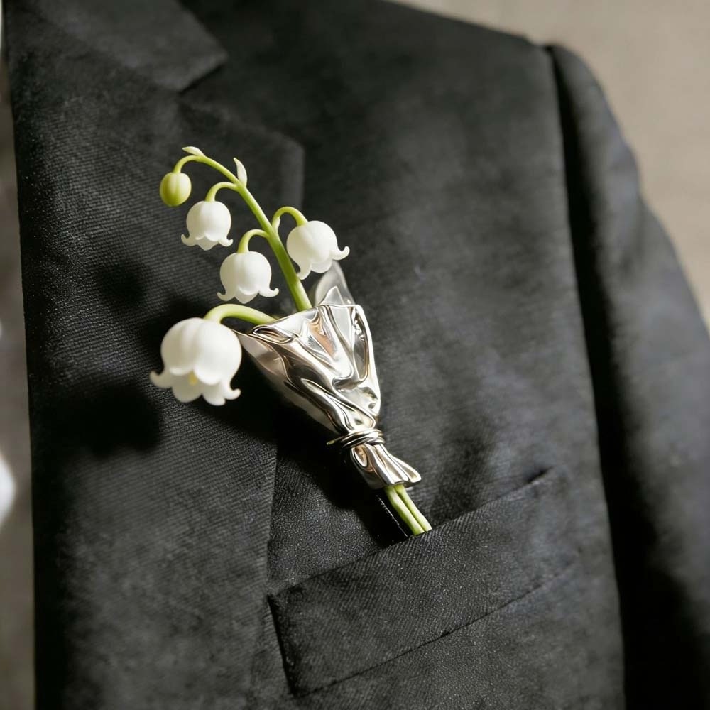 빈티지 꽃 장식 브로치 프랑스 스타일 우아한 은색 광택 - Men Accessories Bouquet 리뷰 및 가격